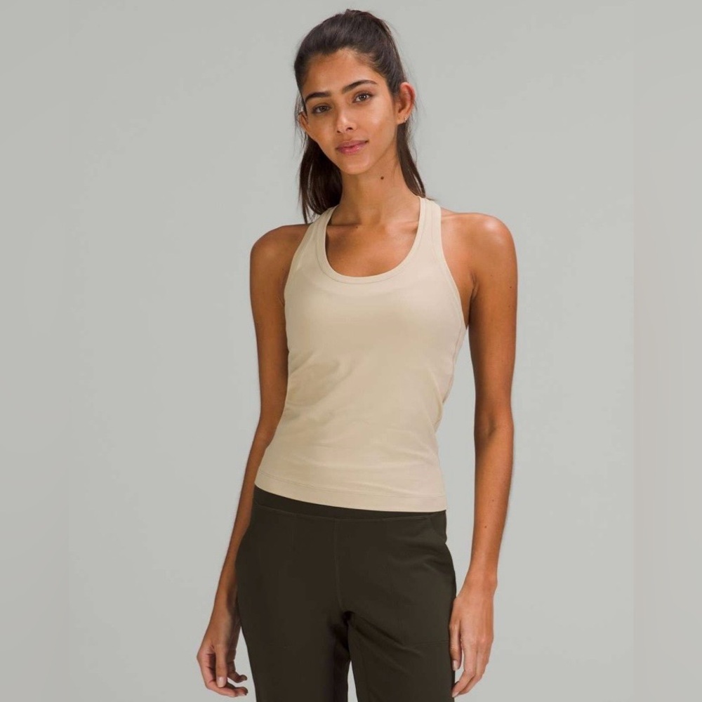 Lululemon Cool Racerback Short Nulu Tank, Trench / Tan Size 4 (see measurements)